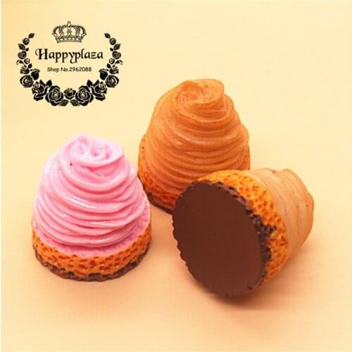 5pcs Resin Brownine Chocolate Cake Simulation Food Art Flatback Cabochon Accessories DIY Craft Decoration,22*25mm