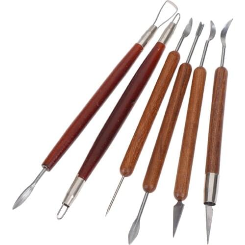 6 PCS/Set Pottery Ceramics Tools Polymer Clay Modeling Tools Wax Carving Sculpt Tool