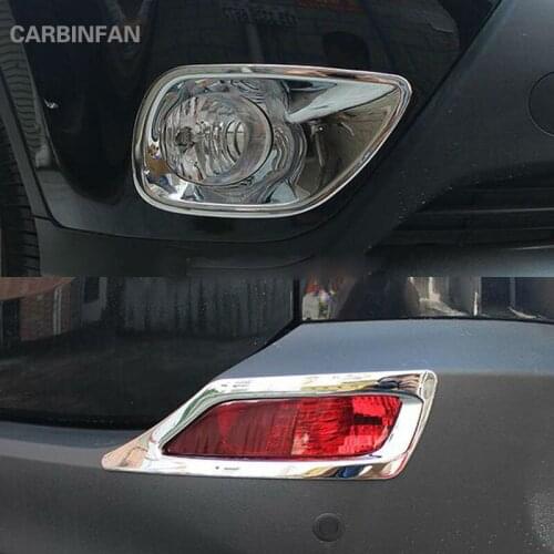 Accessories Fit for Toyota RAV4 2014 2015 Front + Rear Fog Light Lamp Frame Cover trim Moulding External Chromium Styling P148