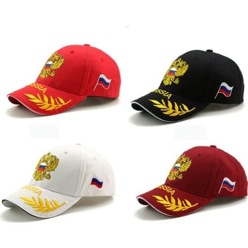 Russian national emblem baseball cap mens and womens cotton embroidered cap adjustable fashion outdoor sports hip hop cap