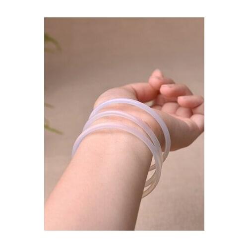 Send Certificate Natural Agate White 54-62mm Thin Bracelet Elegant Princess Bracelet Send Mommy