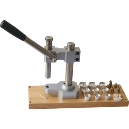 Watch Case Presser Tool on Wooden Board Added 10 Widened Dies Watch Crystals presser Watch Tools
