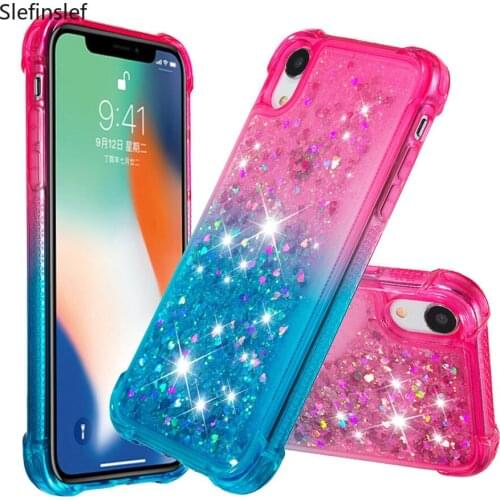 Glitter Case for iphone 11 Pro X XR XS MAX Girls Women Cute TPU 6 6s 7 8 Plus Case Floating Liquid Quicksand Protective Shell