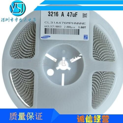 CL31A476MPHNNNE CAP CER 1206 47uF 476M ±20% 10V X5R Ceramic Capacitor 2000pcs Ceramic Capacitor