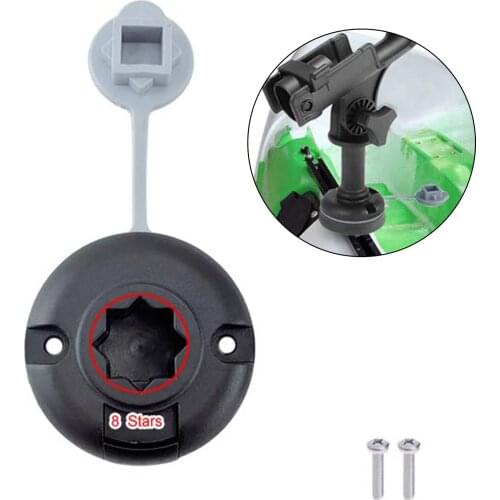 Boat Yacht Sea Fishing Rod Holder Round Mount Base Accessory with Screws