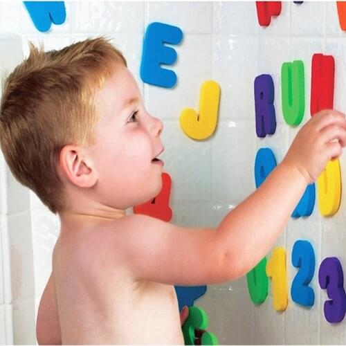 Baby cognitive cards Kids Educational Toys 36pcs Foam Letters Numbers Floating Bathroom Bath tub Toys Child Toy Wall Stickers