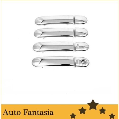 Flexible chrome trim Chrome Door Handle Cover with Keyless Access for Nissan March / Micra C+C K12 02-09-Free Shipping