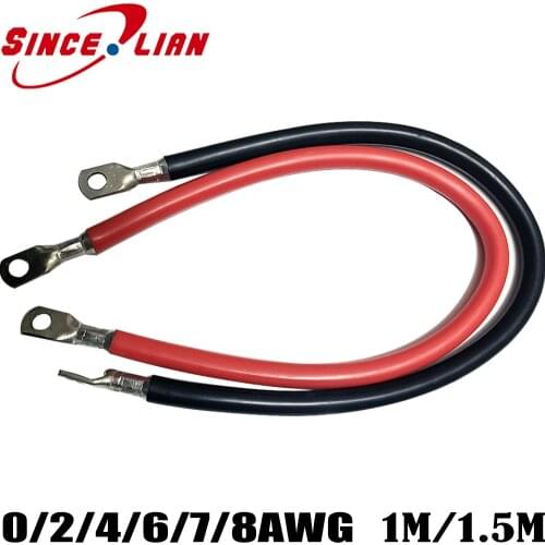 Flexible Silicone Tin-plate Copper Cable 0AWG 2AWG 4AWG 6AWG 7AWG 8AWG Terminals Wire Insulationis soft and resists soldering