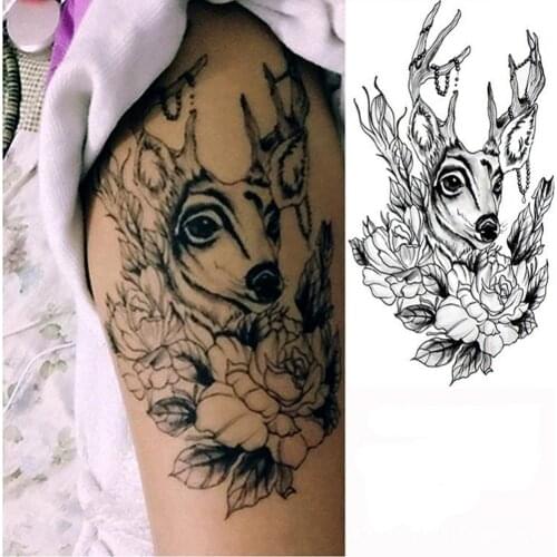50% Hot Sale Men Women Deer Flower Arm Lasting Waterproof Tattoo Stickers Body Art Decal татуировки временные