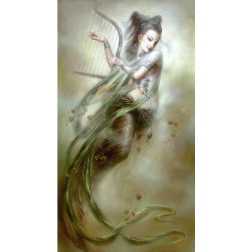 100%Handmade Dream-art Oil painting Cupid making bow and arrow - naked young boy in view 36"