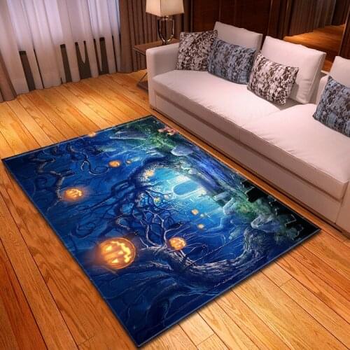Halloween Parlor Party Area Rugs Terror Bats Ancient Castle Large Carpet 3D Print Hallway Decor Carpets for Living Room Mats/Rug