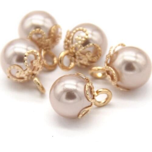 20pcs 10mm Round Pearl Shank Plastic Women Shirt Buttons For Clothes Dress Sleeve Decorative Handmade DIY Accessories Wholesale