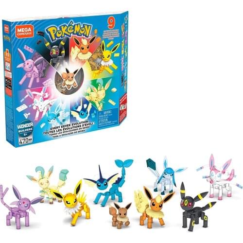 New Mega Construx Pokmon Every Eevee Evolution Suit GFV85 Dolls Educational Toys Collectors Edition Childrens and Adult Gifts