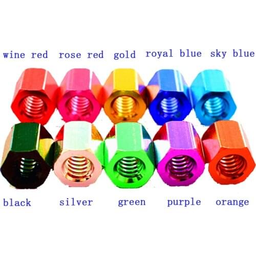 M3 Aluminum Alloy Long Nut Multicolor Hexagon Coupling Nuts