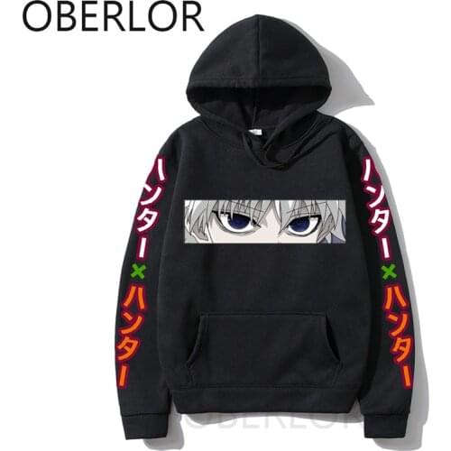 Hoodies Men Fashion Cool Japanese Anime Hunter X Hunter Hoodie Streetwear Unisex Kirua Eyes Manga Sweatshirts Male Clothing Coat
