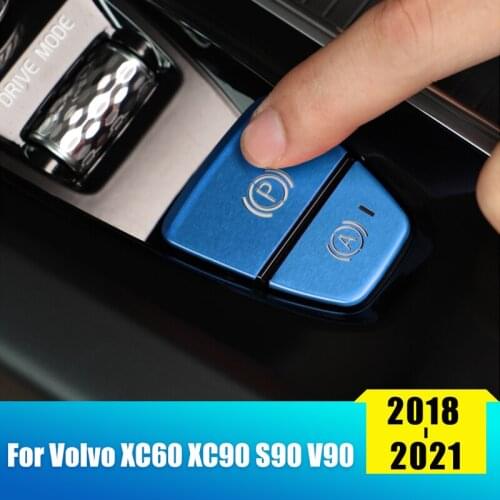 2pcs Stainless Steel Car Parking Brake P Button Cover Stickers For Volvo XC60 XC90 S90 V90 S60 2018 2019 2020 Auto Accessories