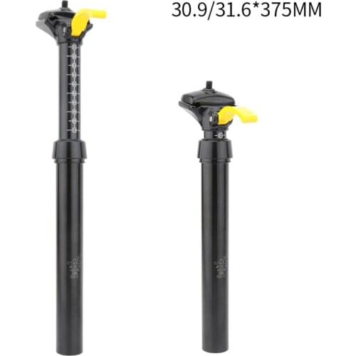ZOOM Bicycle Manual Control Lifting Seatpost 30.9 31.6mm 100mm Aluminum Alloy Hydraulic Suspension Seatpost For MTB/Road Bike