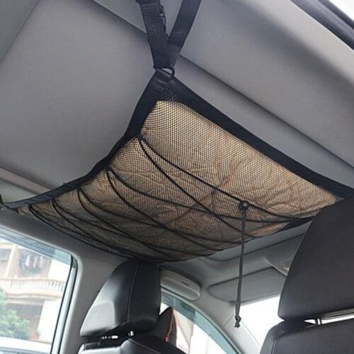 Portable Car Ceiling Storage Net Travel Accessories Pocket Roof Interior Cargo Net Auto Storage Pouch Sundries Storage Organizer
