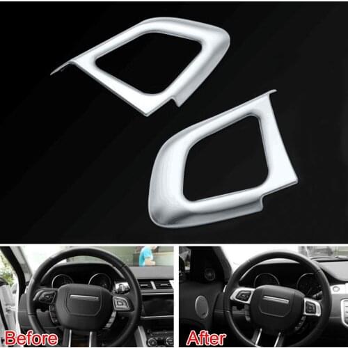 BBQ@FUKA ABS Steering Wheel Button Frame Trim Insert Garnished Bezel Fit For Land Rover 2012-16 Range Rover Evoque Car-Styling