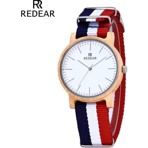 REDEAR Lady Watch for Woman Wood Watch Japan Quartz Movement Female Wooden Wristwatches With Nylon Watch Strap For Girl Gift