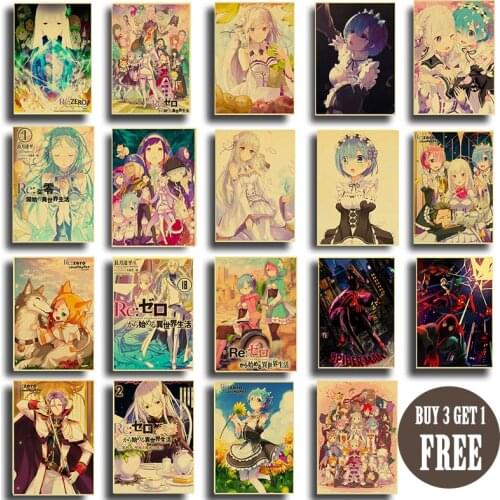 ReLife in a Different World from Zero Re Coated Paper Poster Cafe Creative Wallpaper Interior Decoration