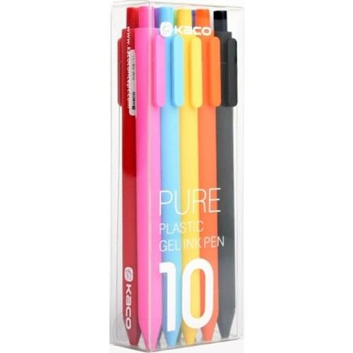 10 pcs Pure Candy color soft touch gel pen set 0.5mm ballpoint Multi ink writing pens Stationery Office school supplies F075