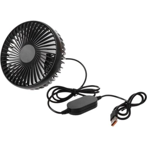Universal 5V 360 Degree Rotation Adjustable Angle Car Air Vent USB Fan 3 Speed Electric Air Blower Cooling Fan with ON OFF Switc