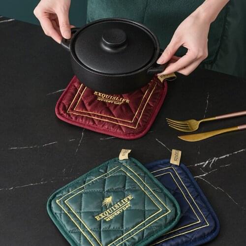 Thicken Square Coaster Placemat Large Anti-Scalding Pot Pad Tea Cup Milk Coffee Mug Pad Tableware Table Mat Kitchen Utensils