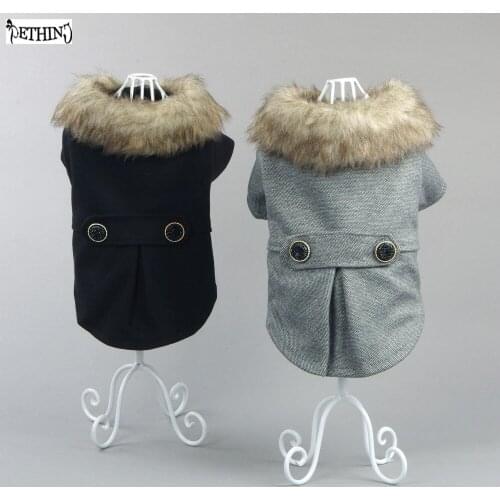 Knit Pet Clothes For Small Dog Clothing Spring Wholesale Costumes For Dog Coats With Fur Collar Cheap Warm Autumn Winter Puppy