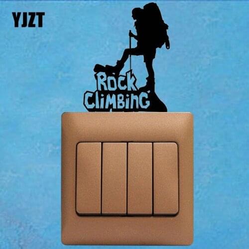 YJZT Vinyl Switch Decal Man Rock Climbing Mountains Climber Extreme Sports Wall Sticker 8SS2286