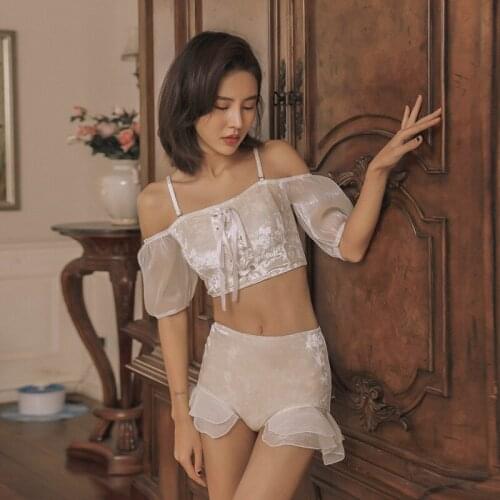 Saida De Praia Female 2020 Women Bathing Suit Rashguard Swim Clothes Surf New Korean Fanins Sexy High Waisted Slim Hot Split
