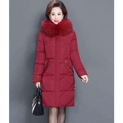 Winter Women Plus Size Long Cotton-padded Coats Lady Thick Warm Hooded Parka Female Casual Loose High Quality Outerwear X640