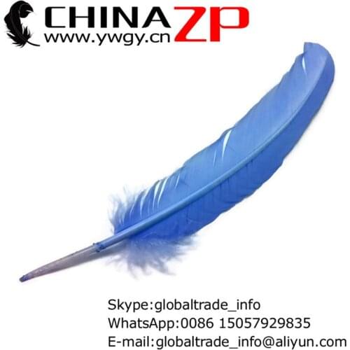 Gold Manufacturer CHINAZP Factory 500pcs/lot Top Quality Dyed Sky Blue Turkey Rounds Imitation Eagle Feathers
