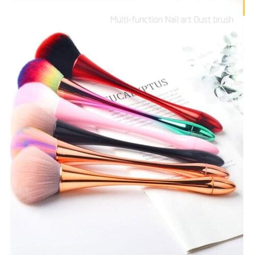 1Pcs Colorful Soft Nail Art Brush Manicure Pedicure Dust Powder Cleaning Professional Clean Brush Makeup Tools Nail Care