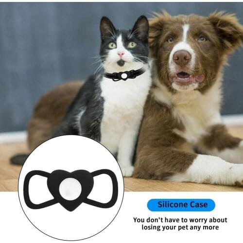1PC Washable Silicone Pets Anti-loss Locator Protective Case Protective Sleeve Dog Collar Clip Fixed Buckle