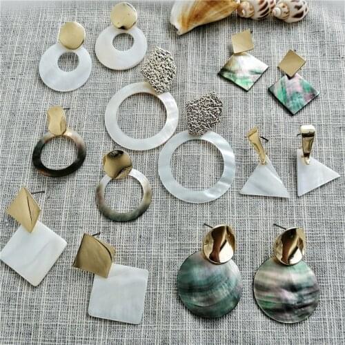 17KM 9 Oversize Geometric Shell Earrings For Woman 2019 Fashion Big Gold Drop Round Dangle Earring Wedding BOHO Korean Jewelry