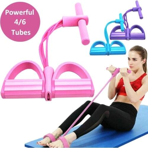 4/6 Tube Resistanc Elastic Pull Ropes Exerciser Rower Belly Home Gym Sport Elastic Bands For Workout Fitness Equipment