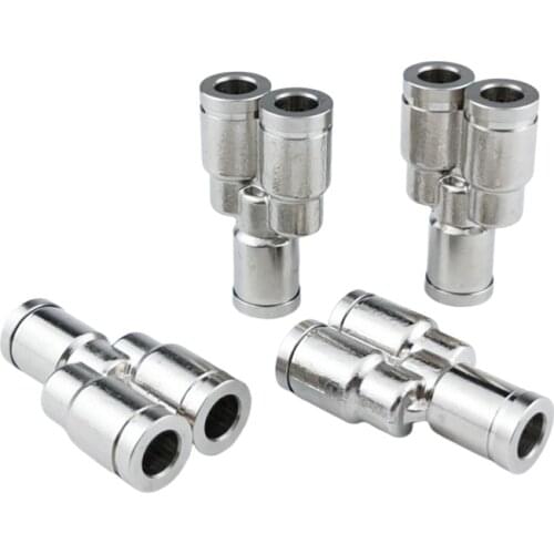 4mm 6mm 8mm 10mm 12mm 14mm 16mm Brass Y Type 3 Way One Touch Air Pneumatic Push In Fitting Quick Connector