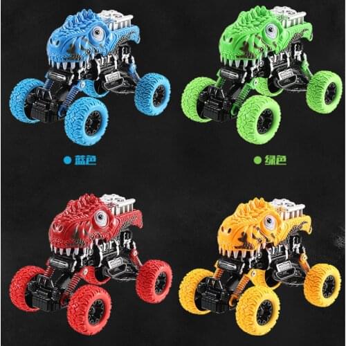 Pull Back Off-road Vehicle Four Wheel Drive Big Foot Dinosaur Kickback Stunt Cool Double Inertia Car Toys Gifts Kids Birthday