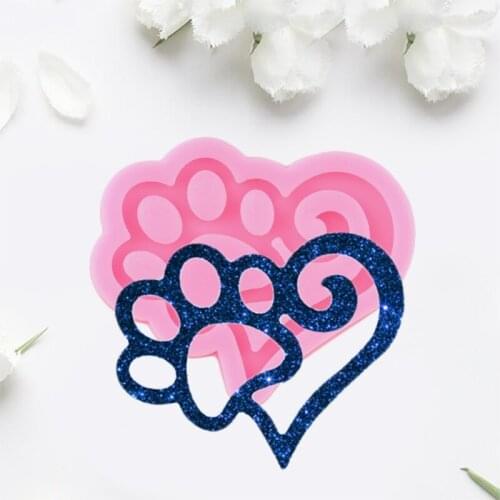Shiny Glossy love Silicone Mold Love Cat Claw Epoxy Resin Mold DIY Keychain Jewelry for Valentine Gift Craft