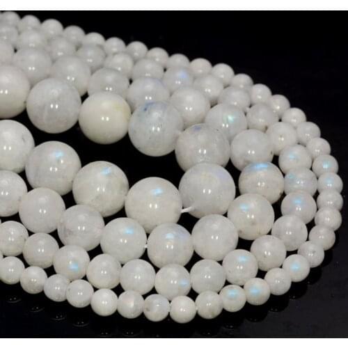 Genuine Natural Rainbow Moonstone Beads,Moon Stone Beads Round Shape 4mm 5mm 6mm 7mm 8mm 9mm 10mm 12mm.1 of 15"strand