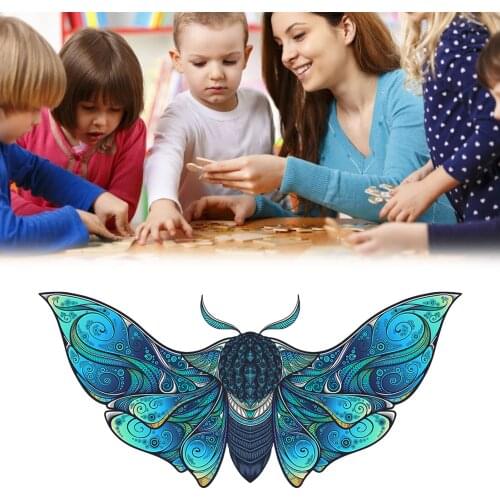 Wooden Jigsaw Puzzle Unique Butterfly Shape Puzzle Pieces Best Gift For Adult Children Puzzle, Ideal For The Family Game Collect