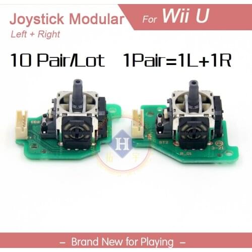 HOTHINK 10pair Left & Right Joystick Analog 3D Stick PCB Set for Wii U WIIU GamePad Controller repair part