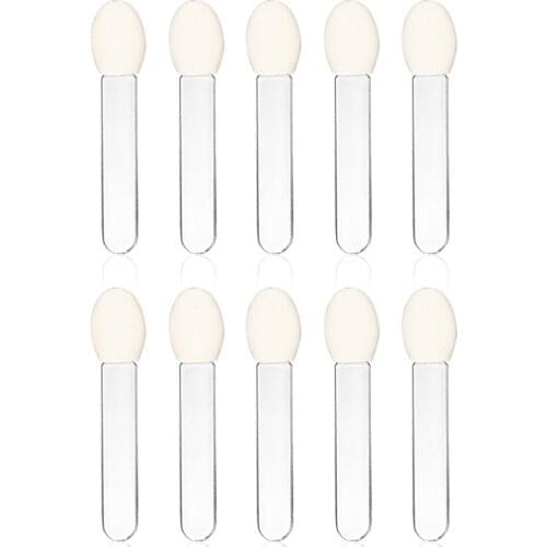 10pcs/set natural color Eyeshadow Applicator Brush Transparent Rod Sponge single head Tipped Oval Make Up Supplies Portable