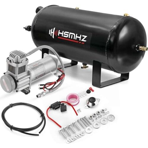 Truck 12V 3 / 5 Gal Air Tank 200 PSI Air Compressor Onboard System Kit Sound Air Horn Accessories For Trailer Train Boat