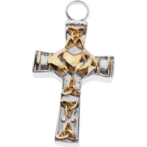 Cross Memorial Pet Ash Urn Stainless Steel Cremation Necklace Pendant