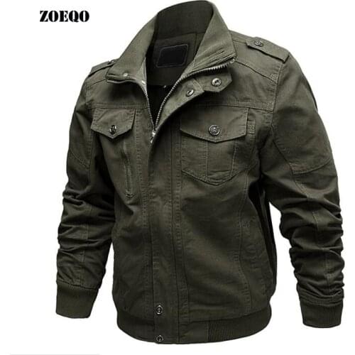 Male Casual Flight Jacket Military Mens Pilot Jackets Air Force Cargo Jaqueta Bomber Cotton Coat Tactical Jacket
