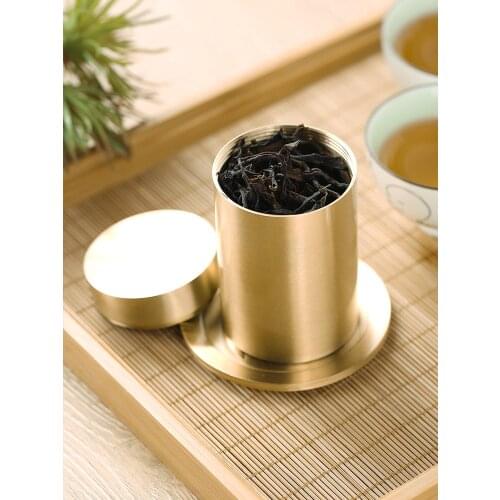 Brass Tea Caddy, Portable Small Sealed Box, Travel Box