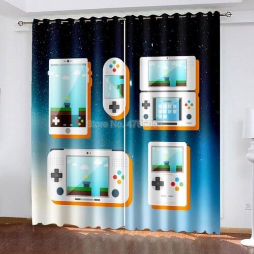 Cartoon Window Curtain for Bedroom Living Room Anime Blackout Window Drapes Boy Gifts Children Game Shading Curtains