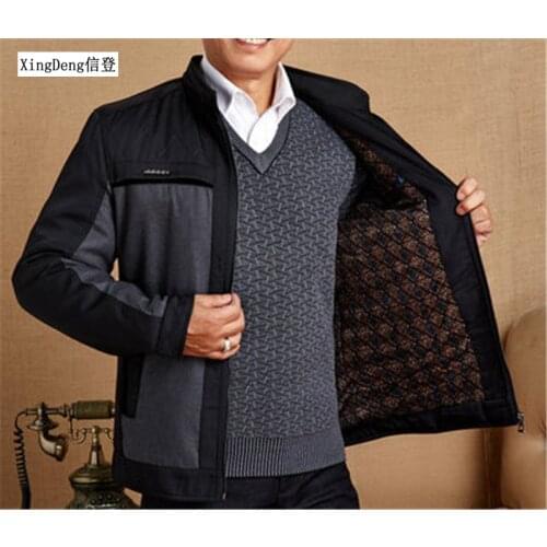 XingDeng Mens Brand-Clothing Jacket zipper business Coat Spring Autumn Men Casual Fashion warm Jackets Male top Coats plus size